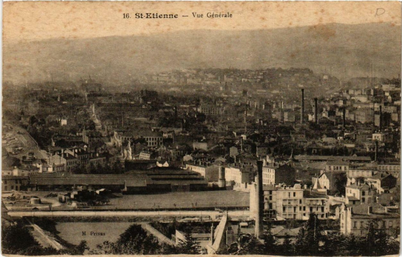 Carte postale ancienne Saint-Etienne Vue générale à Saint-Étienne