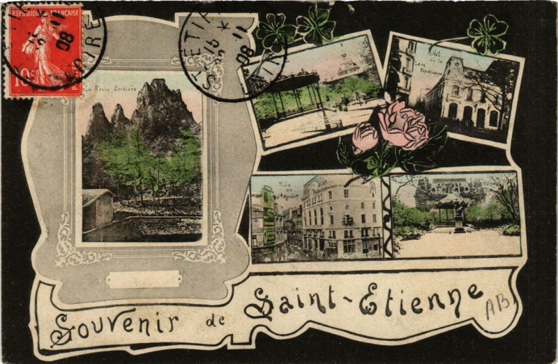 Carte postale ancienne Souvenir de Saint-Etienne à Saint-Étienne