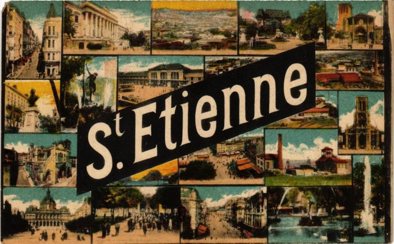 Carte postale ancienne Saint-Etienne Souvenir à Saint-Étienne