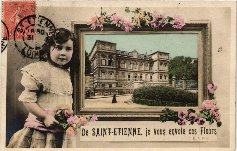 Carte postale ancienne De Saint-Etienne Je vous envoie ces Fleurs à Saint-Étienne