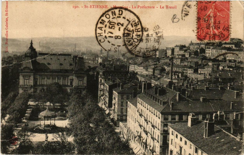 Carte postale ancienne Saint-Etienne Marengo. La Préfecture. Le Treuil à Saint-Étienne