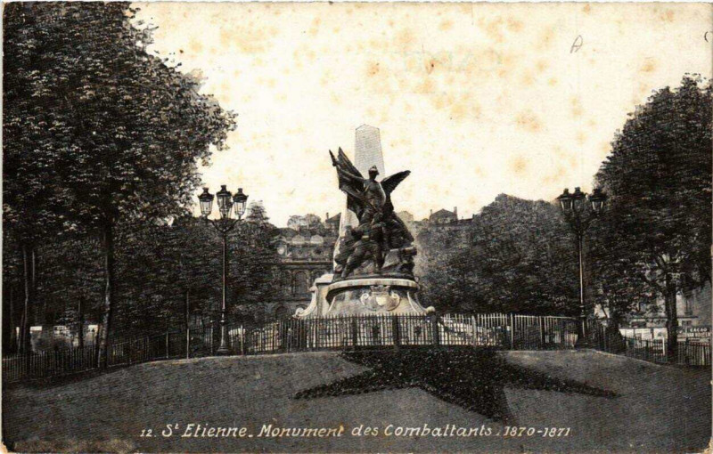 Carte postale ancienne Saint-Etienne Monument des Combattants 1870-1871 à Saint-Étienne