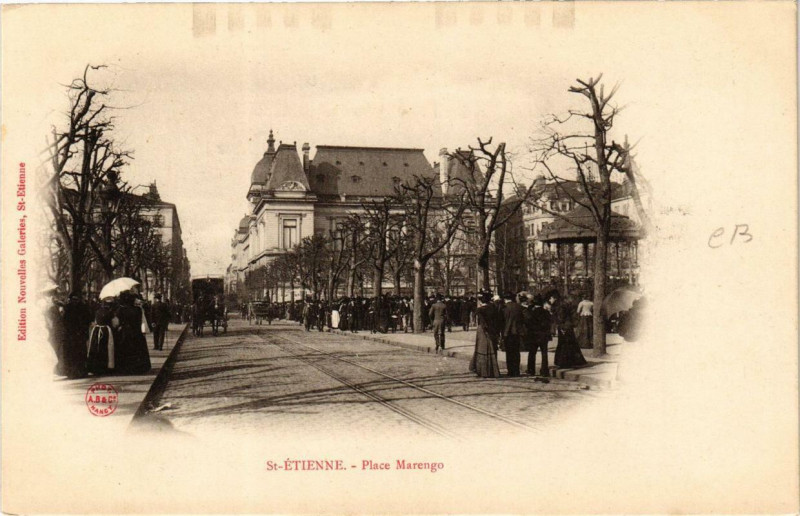 Carte postale ancienne Saint-Etienne Place Marengo à Saint-Étienne