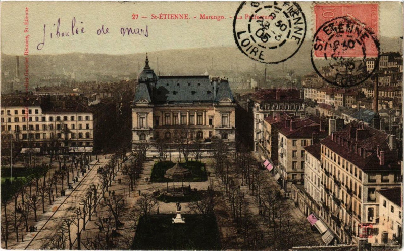 Carte postale ancienne Saint-Etienne Marengo. La Préfecture à Saint-Étienne