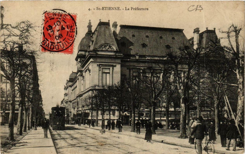 Carte postale ancienne Saint-Etienne La Préfecture à Saint-Étienne