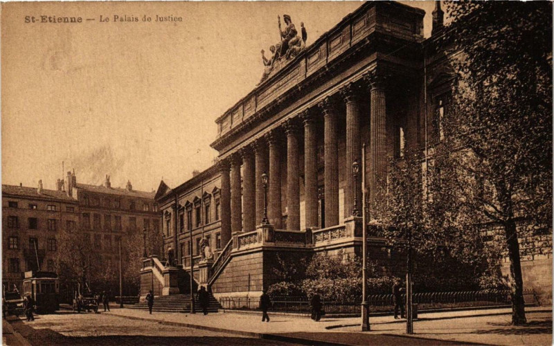 Carte postale ancienne Saint-Etienne Le Palais de Justice à Saint-Étienne