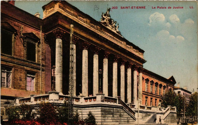 Carte postale ancienne Saint-Etienne Le Palais de Justice à Saint-Étienne