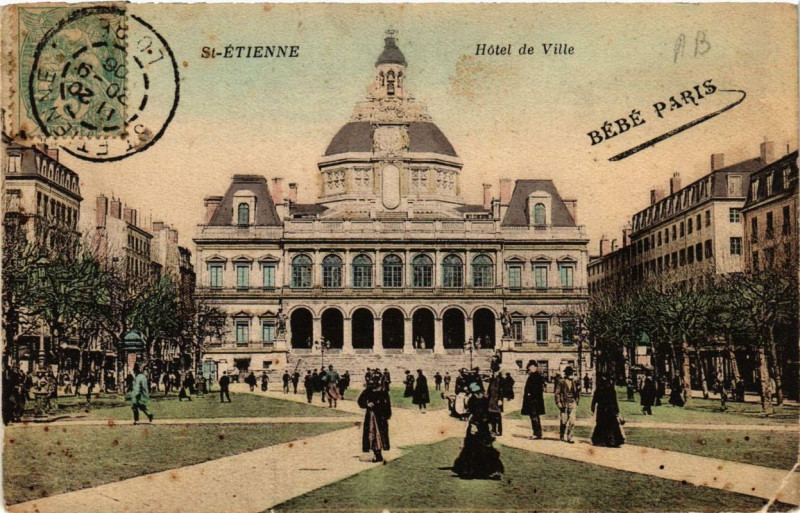 Carte postale ancienne Saint-Etienne Hotel de Ville à Saint-Étienne