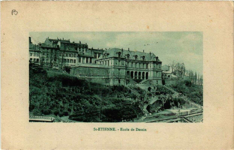 Carte postale ancienne Saint-Etienne Ecole de Dessin à Saint-Étienne