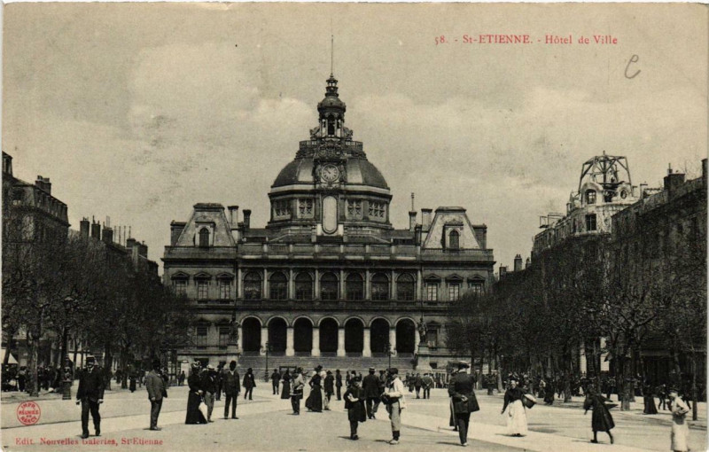 Carte postale ancienne Saint-Etienne Hotel de Ville à Saint-Étienne
