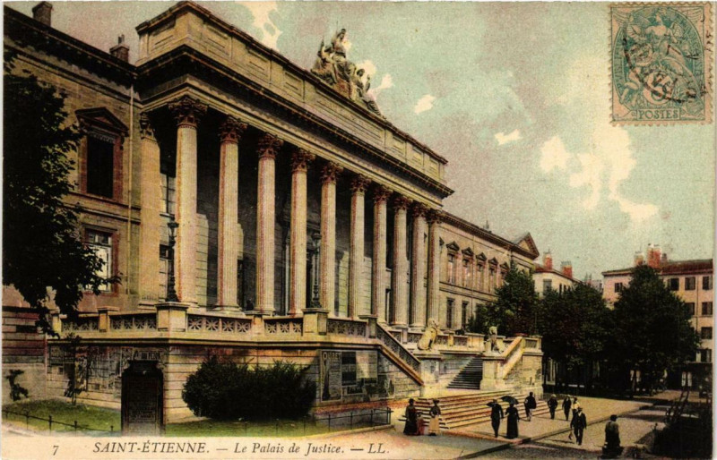 Carte postale ancienne Saint-Etienne Le Palais de Justice à Saint-Étienne