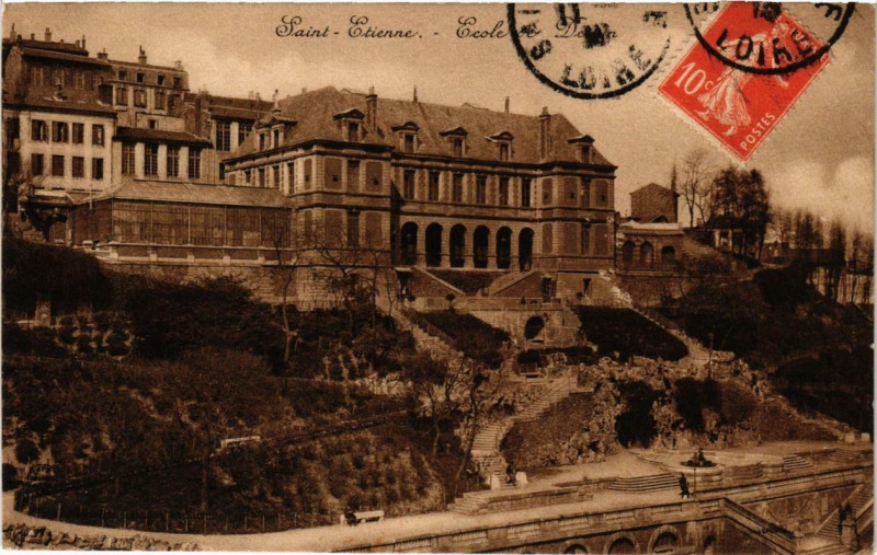Carte postale ancienne Saint-Etienne Ecole de Dessin à Saint-Étienne