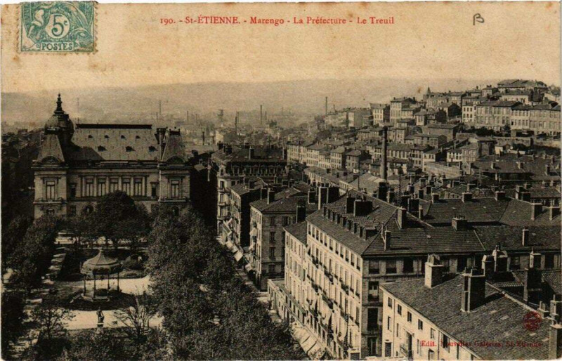 Carte postale ancienne Saint-Etienne Marengo. La Préfecture. Le Treuil à Saint-Étienne