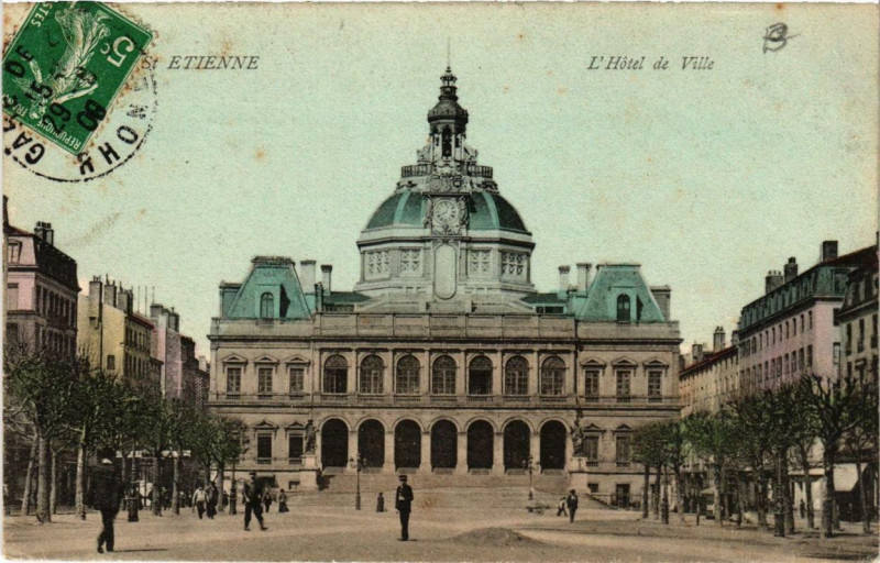Carte postale ancienne Saint-Etienne Hotel de Ville à Saint-Étienne