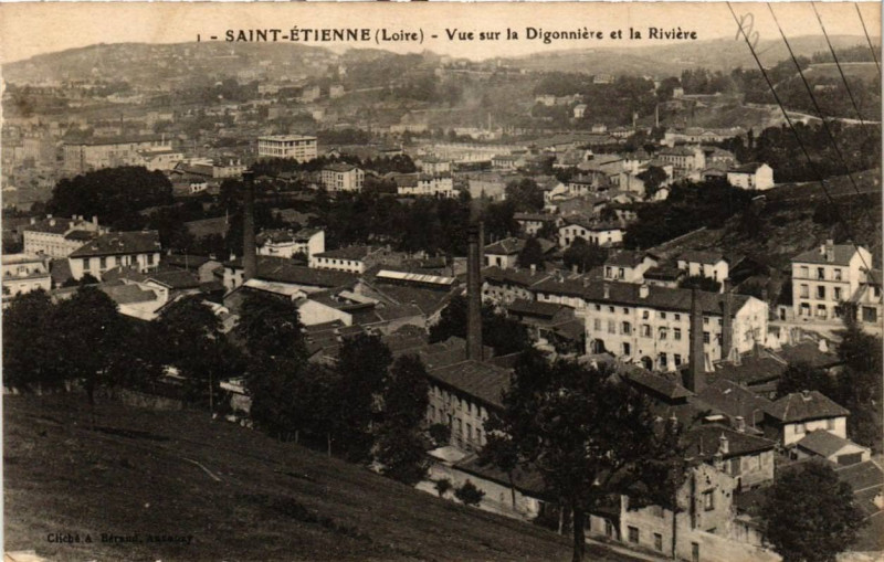 Carte postale ancienne Saint-Etienne Vue sur la Digonniere à Saint-Étienne