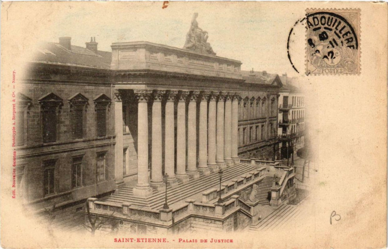 Carte postale ancienne Saint-Etienne Palais de Justice à Saint-Étienne