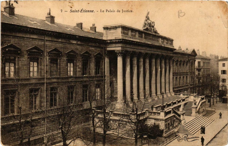 Carte postale ancienne Saint-Etienne Le Palais de Justice à Saint-Étienne