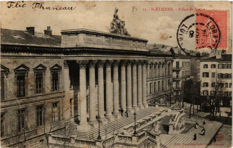 Carte postale ancienne Saint-Etienne Palais de Justice à Saint-Étienne