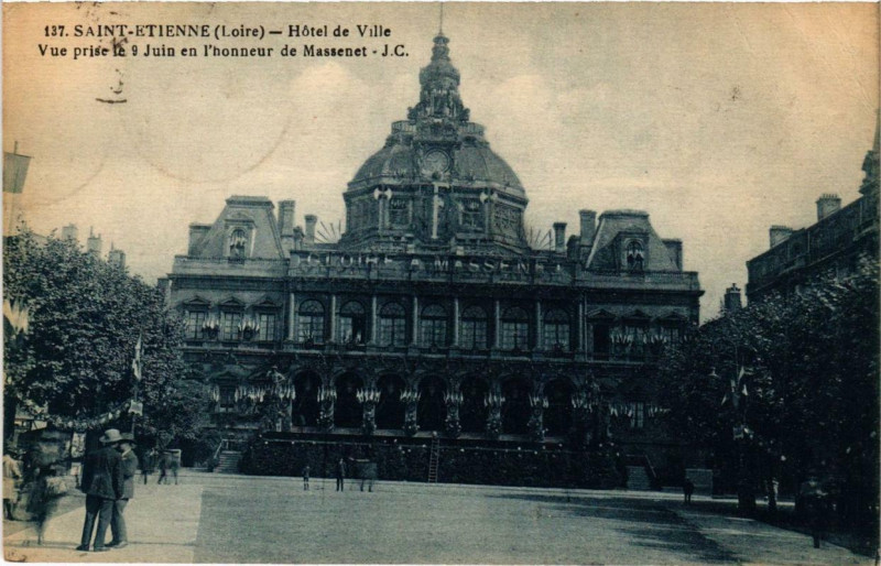 Carte postale ancienne Saint-Etienne Hotel de Ville à Saint-Étienne
