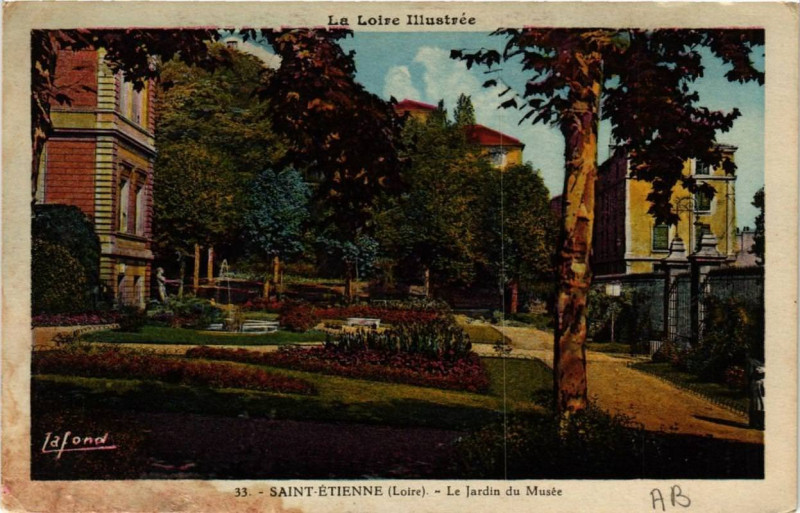 Carte postale ancienne Saint-Etienne Le Jardin du Musée à Saint-Étienne