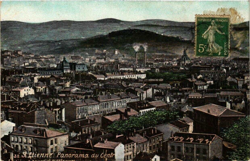 Carte postale ancienne Saint-Etienne Panorama Centre à Saint-Étienne