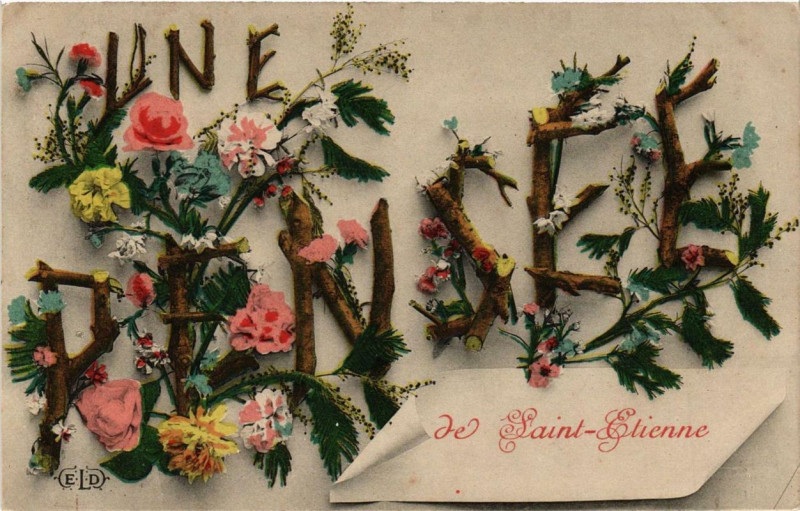 Carte postale ancienne Une Pensée de Saint-Etienne à Saint-Étienne