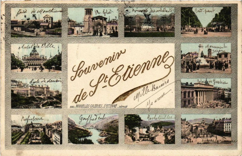 Carte postale ancienne Souvenir de Saint-Etienne à Saint-Étienne