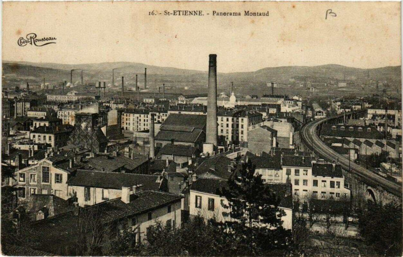 Carte postale ancienne Saint-Etienne Panorama Montaud à Saint-Étienne