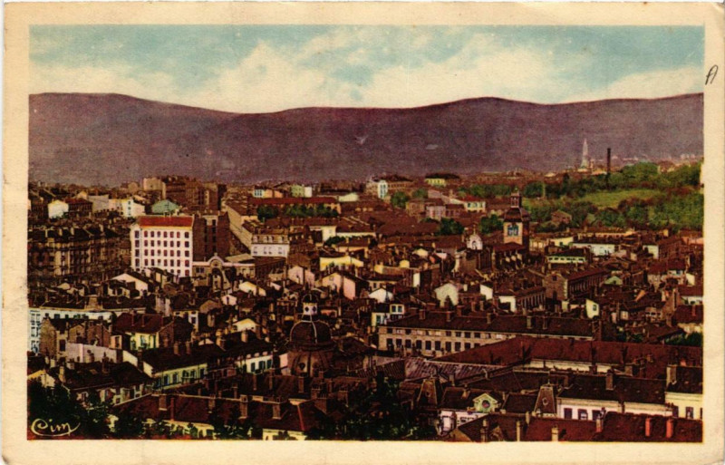Carte postale ancienne Saint-Etienne Vue partielle sur le Quartier Central à Saint-Étienne