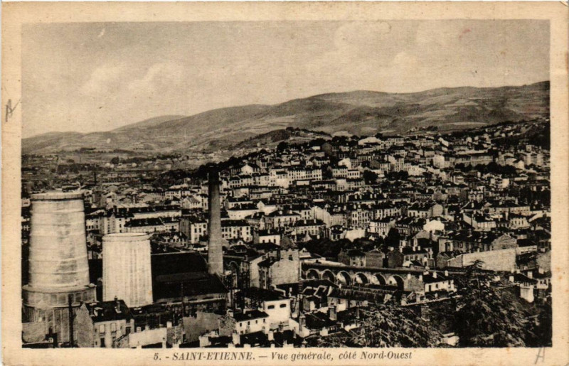Carte postale ancienne Saint-Etienne Vue générale à Saint-Étienne