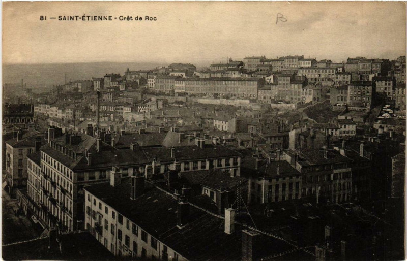 Carte postale ancienne Saint-Etienne Crét de Roc à Saint-Étienne