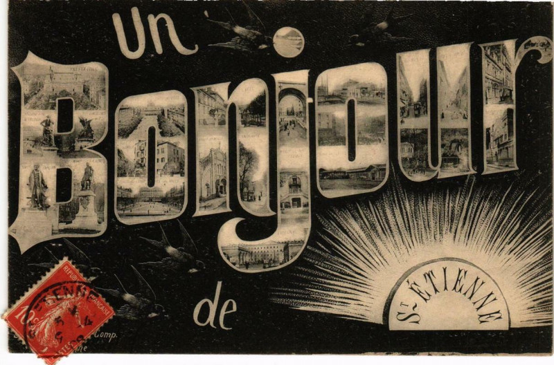 Carte postale ancienne Un Bonjour de Saint-Etienne à Saint-Étienne