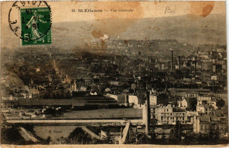 Carte postale ancienne Saint-Etienne Vue générale à Saint-Étienne