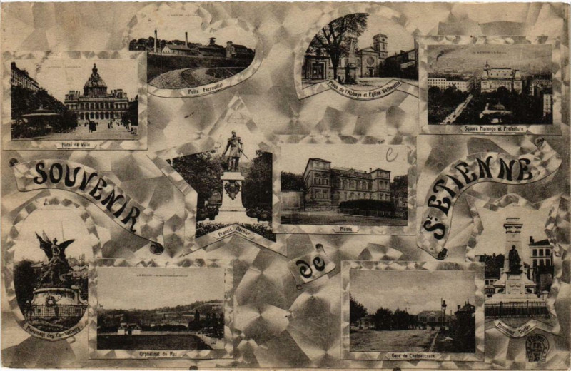 Carte postale ancienne Souvenir de Saint-Etienne à Saint-Étienne