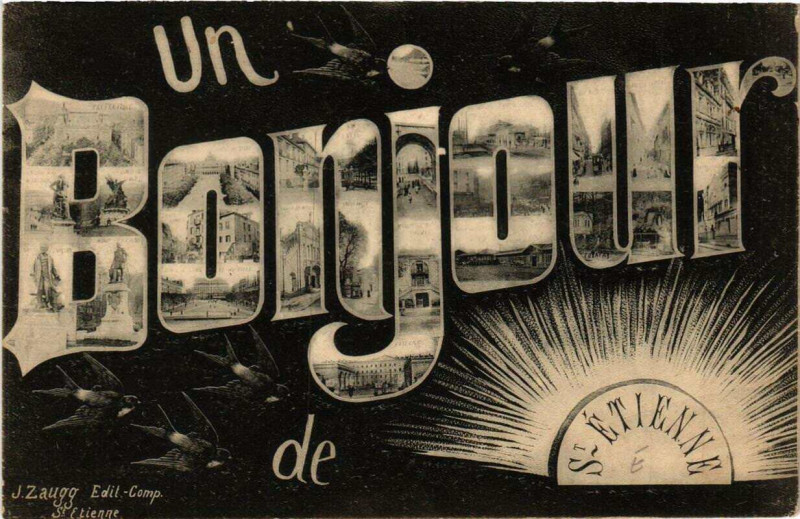 Carte postale ancienne Un Bonjour de Saint-Etienne à Saint-Étienne