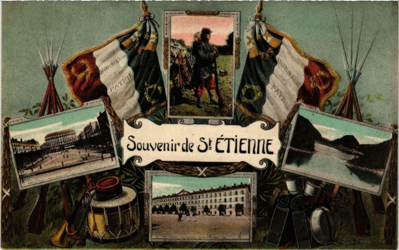 Carte postale ancienne Souvenir de Saint-Etienne à Saint-Étienne