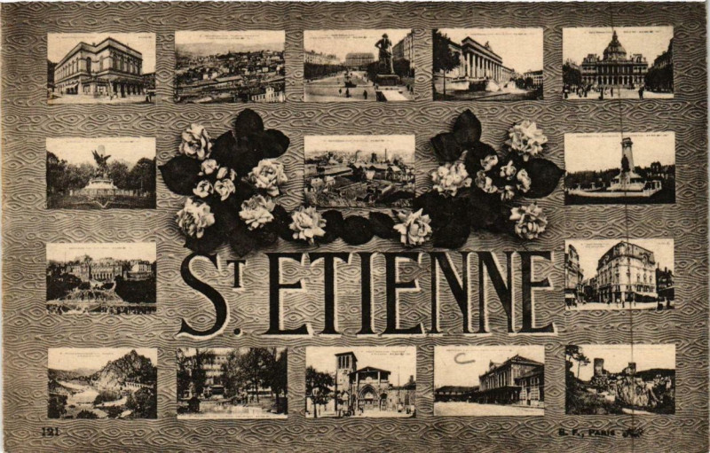 Carte postale ancienne Saint-Etienne Souvenir à Saint-Étienne