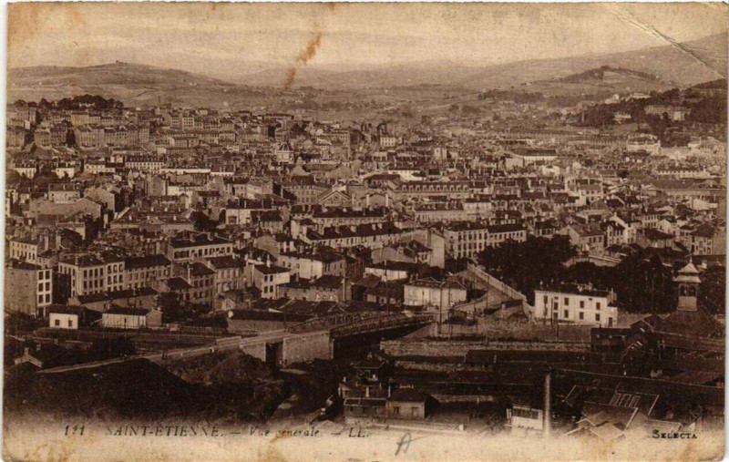 Carte postale ancienne Saint-Etienne Vue générale à Saint-Étienne