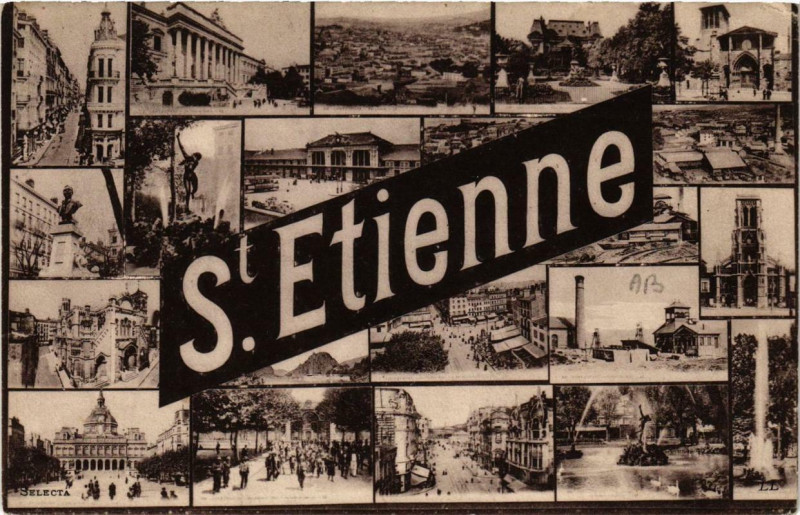 Carte postale ancienne Saint-Etienne Souvenir à Saint-Étienne