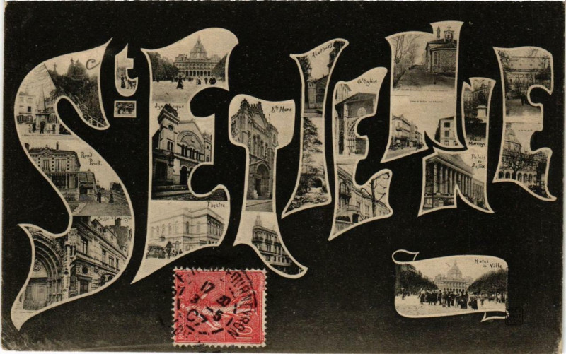 Carte postale ancienne Saint-Etienne Souvenir à Saint-Étienne