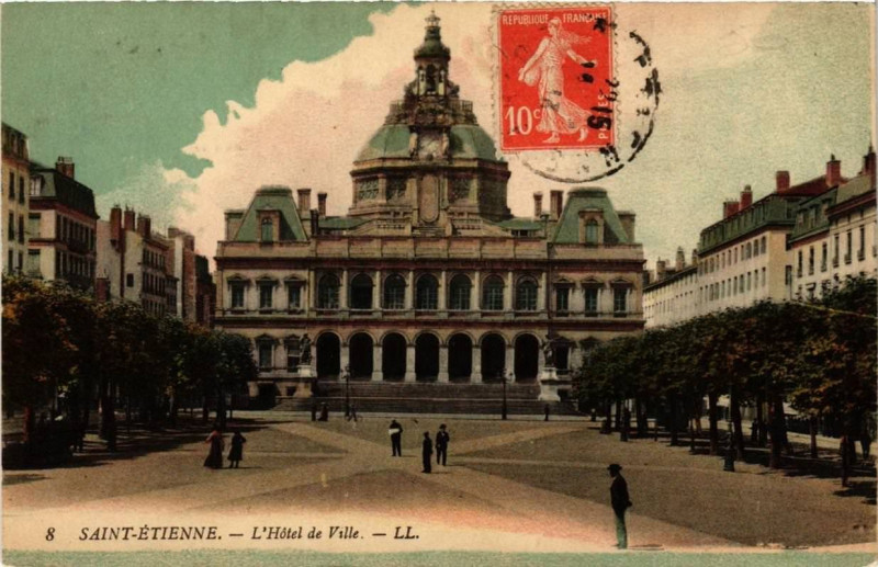 Carte postale ancienne Saint-Etienne Hotel de Ville à Saint-Étienne