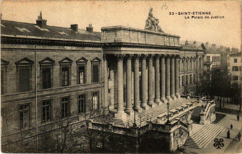 Carte postale ancienne Saint-Etienne Le Palais de Justice à Saint-Étienne
