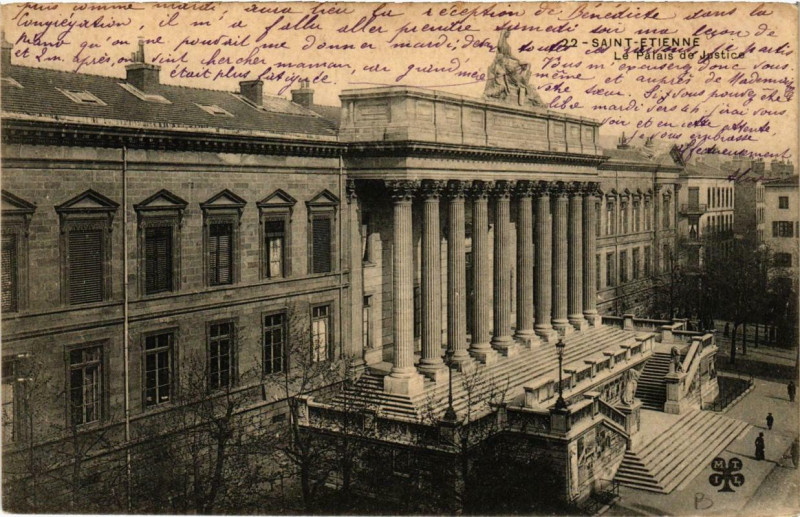 Carte postale ancienne Saint-Etienne Palais de Justice à Saint-Étienne