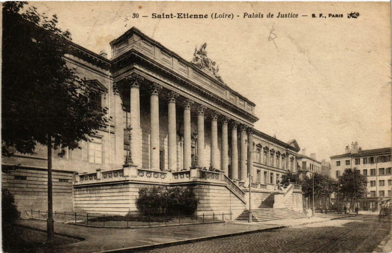 Carte postale ancienne Saint-Etienne Palais de Justice à Saint-Étienne