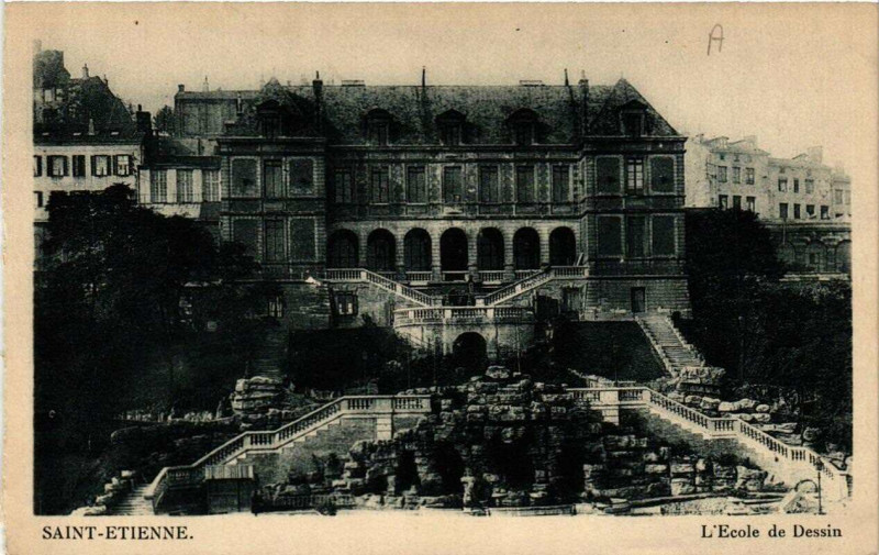 Carte postale ancienne Saint-Etienne Ecole de Dessin à Saint-Étienne