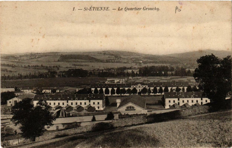 Carte postale ancienne Saint-Etienne Le Quartier Grouchy à Saint-Étienne
