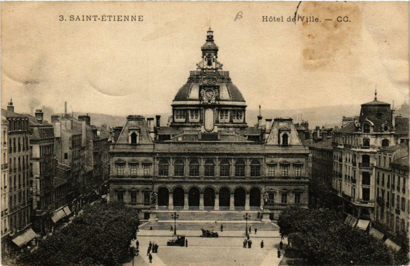 Carte postale ancienne Saint-Etienne Hotel de Ville à Saint-Étienne
