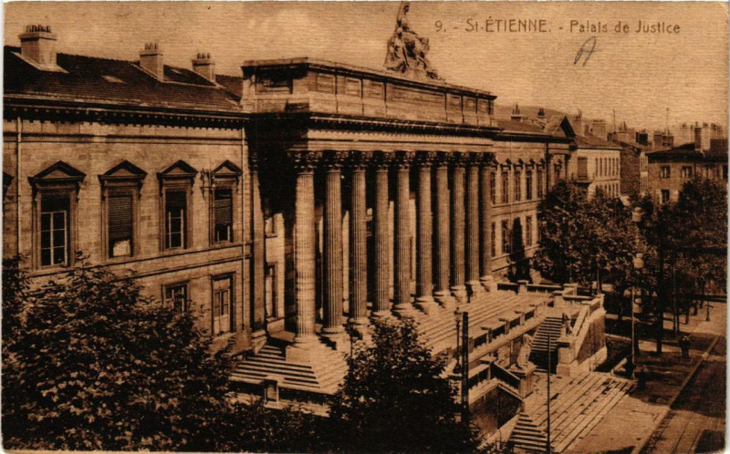 Carte postale ancienne Saint-Etienne Palais de Justice à Saint-Étienne