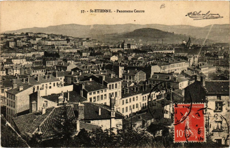 Carte postale ancienne Saint-Etienne Panorama Centre à Saint-Étienne