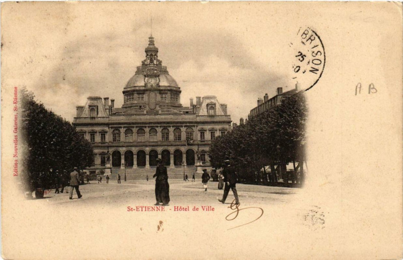 Carte postale ancienne Saint-Etienne Hotel de Ville à Saint-Étienne